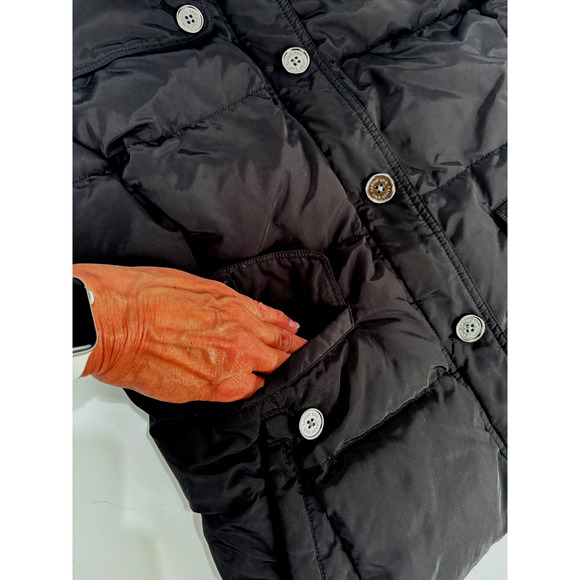 Lands End Thick Down Puffer Vest Womens LARGE Black Feather insulated Jacket ECU - Picture 3 of 9